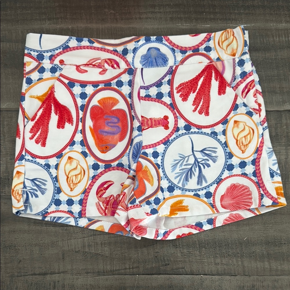 Janie and Jack Girls 6 Ocean Print Shorts